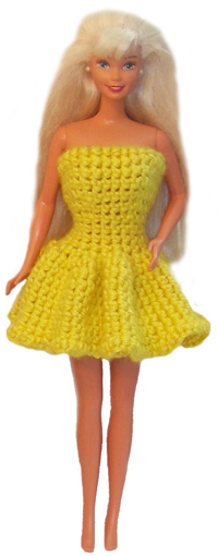 crochet barbie dress free pattern