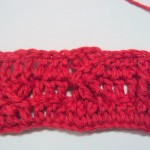 crochet cable swatch3rows