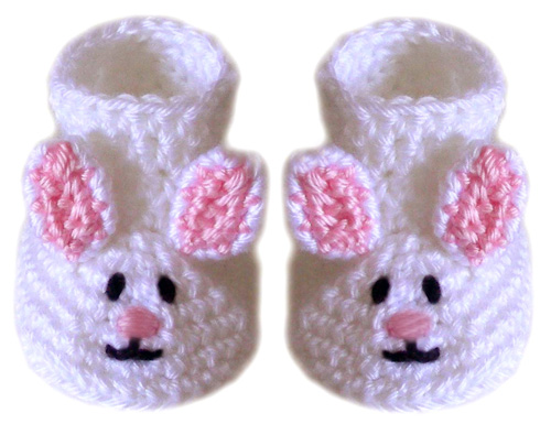Crochet Pattern: Baby Bunny Booties (3 